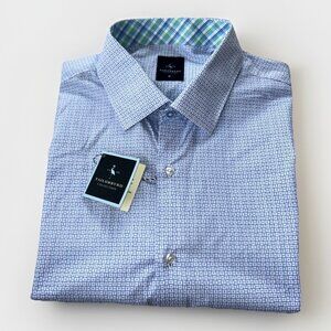NEW Tailorbyrd Signature Gingham Short Sleeve Shirt Button Down Mens Size XL